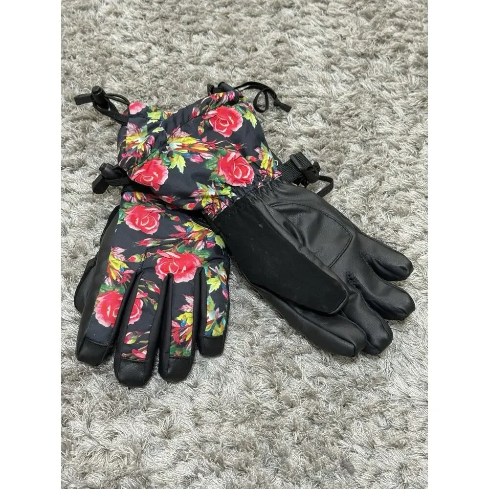 Celtek Women’s Floral Snowboard Ski Gloves Winter Insulated Size XS